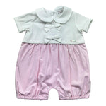 Le Bebe Pagliaccetto Mezza Manica Bicolore per Neonata LBG6300 BIANCO/ROSA LE BEBE 