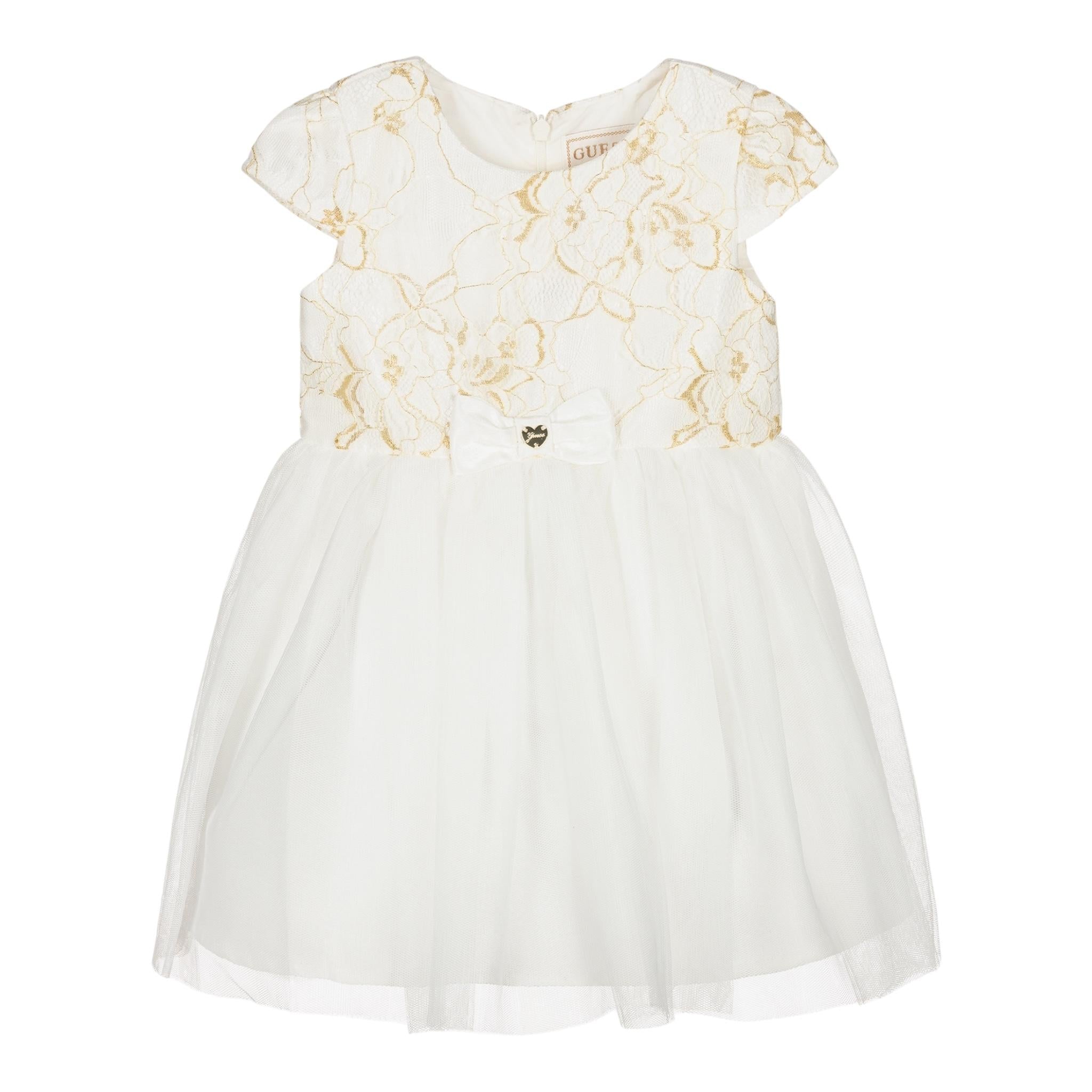 Guess Abito Tinta Unita Giromanica per Neonata A4RK23KBL00 BIANCO GUESS 