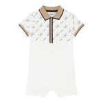 Boss Pagliaccetto Mezza Manica Tinta Unita per Neonato J52206 BIANCO BOSS 