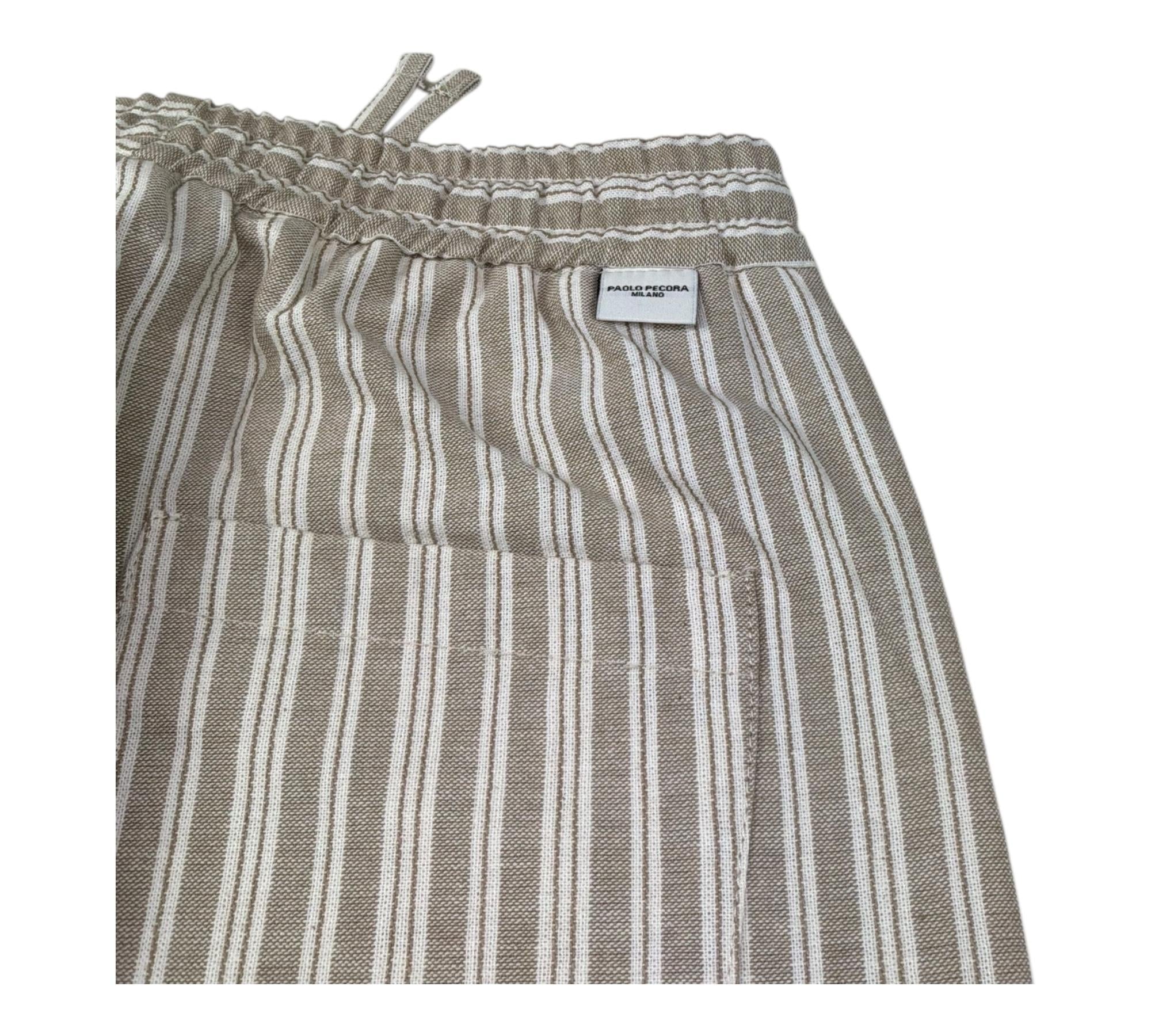 Paolo Pecora Pantalone Fantasia A Righe con Elastico In Vita per Bambino PP4300 BEIGE PAOLO PECORA 