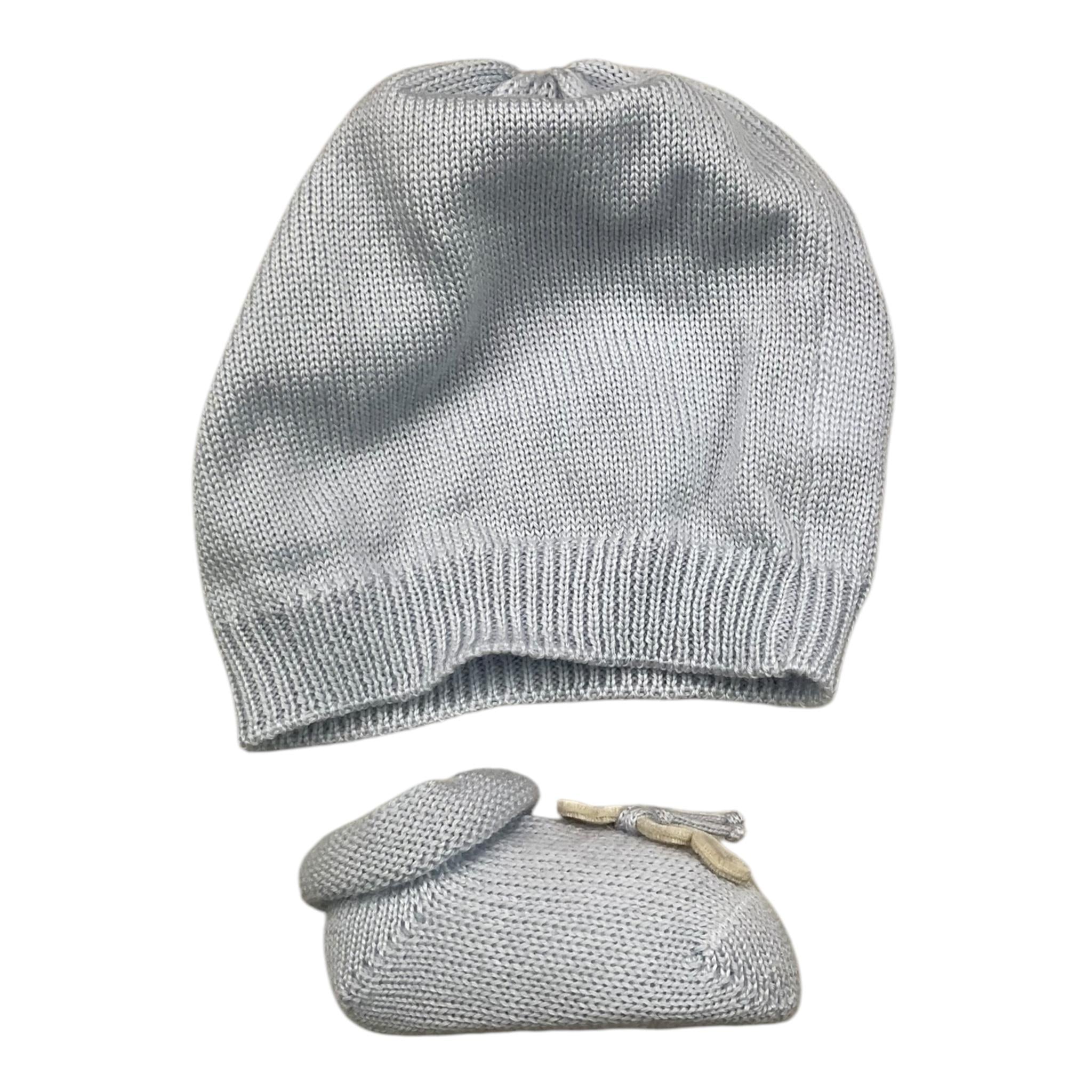 STORY LORIS set babbucce cappello tinta unita Azzurro per Neonato 21230 AZZURRO STORY LORIS 