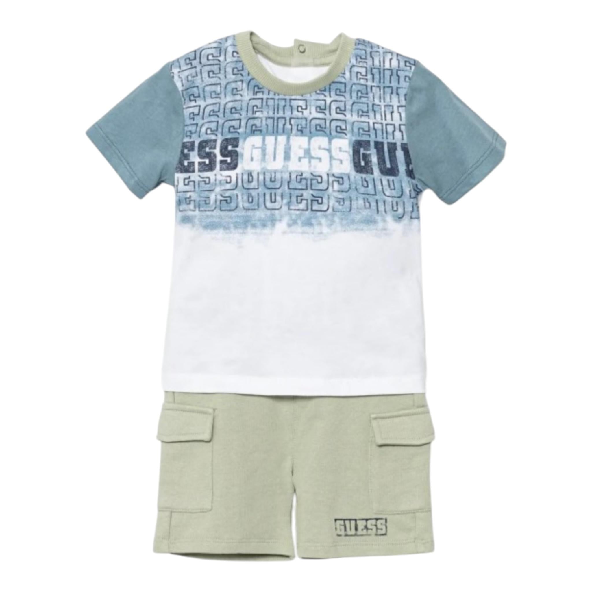 Guess Completo 2 Pezzi T-Shirt-Bermuda per Bambino N5RG078HM4 BIANCO GUESS 