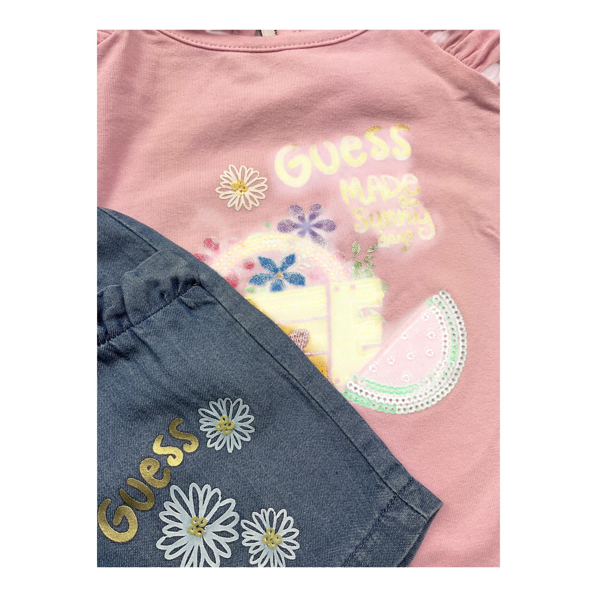 Guess Completo 2 Pezzi T-Shirt-Short per Neonata A4GG12K6YW0 ROSA GUESS 