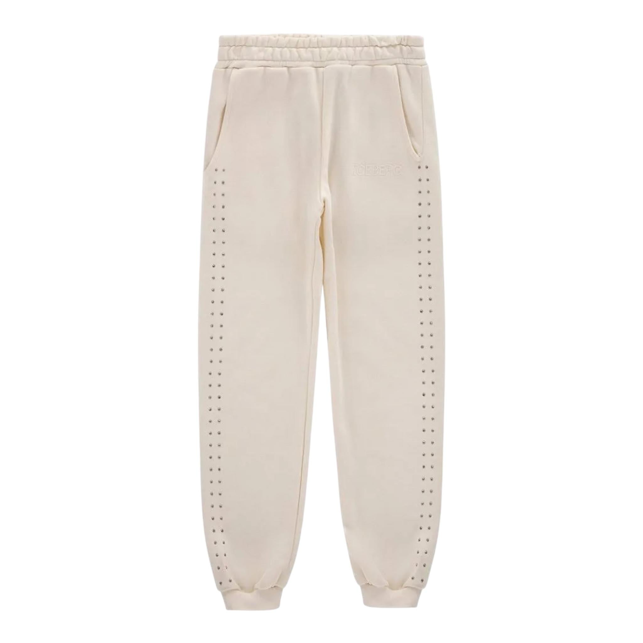 ICEBERG pantalone tuta tinta unita con brillantini Avorio per Bambina PFICE5353J AVORIO ICEBERG 