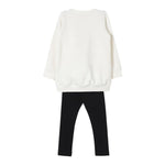 LIU JO completo 2pz felpa-leggins bicolore Panna/nero per Neonata KF4024 PANNA/NERO LIU JO 