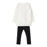 LIU JO completo 2pz felpa-leggins bicolore Panna/nero per Neonata KF4024 PANNA/NERO LIU JO 