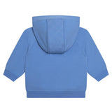 Carre'Ment Beau Felpa Con Zip E Cappuccio Tinta Unita Azzurro Per Bambino