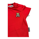 Moschino T-Shirt Girocollo Tinta Unita con Logo per Neonato MUM04E ROSSO MOSCHINO 
