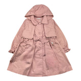 Alice Pi Trench Tinta Unita con Cappuccio Rosa per Bambina