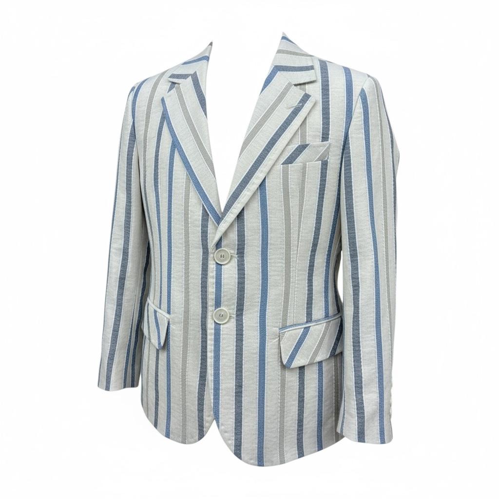 Manuel & Frank Giacca Tinta Unita con Fantasia A Righe per Bambino MF6173B BIANCO MANUEL & FRANK 