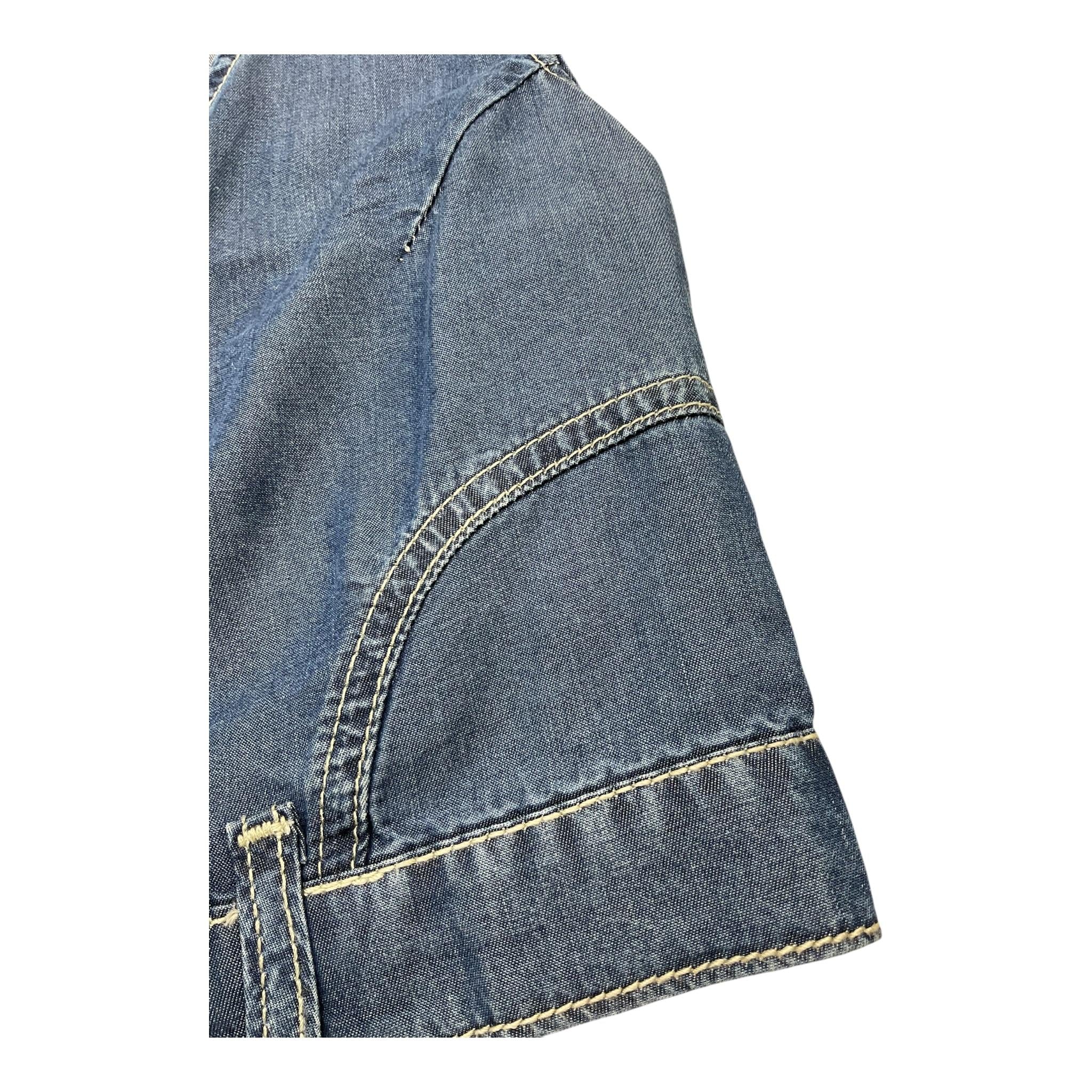 Lu Lu By Miss Grant Gilet In Denim Tinta Unita per Bambina LL3413 BLU LU LU BY MISS GRANT 