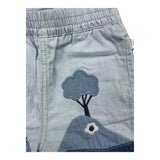 Stella Mccartney Short In Denim Tinta Unita Con Stampa Azzurro Per Neonata