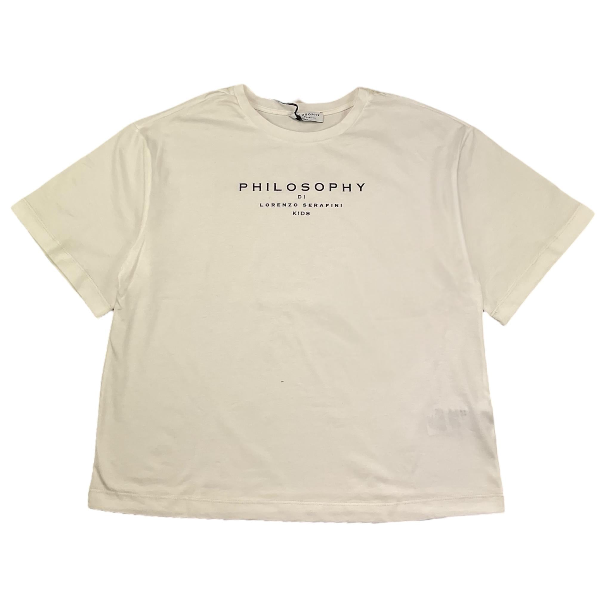 Philosophy T-Shirt Girocollo Tinta Unita con Stampa per Bambina I1E605 BIANCO PHILOSOPHY 
