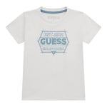 Guess T-Shirt Girocollo Tinta Unita con Stampa per Bambino N5RI25K8HM4 BIANCO GUESS 