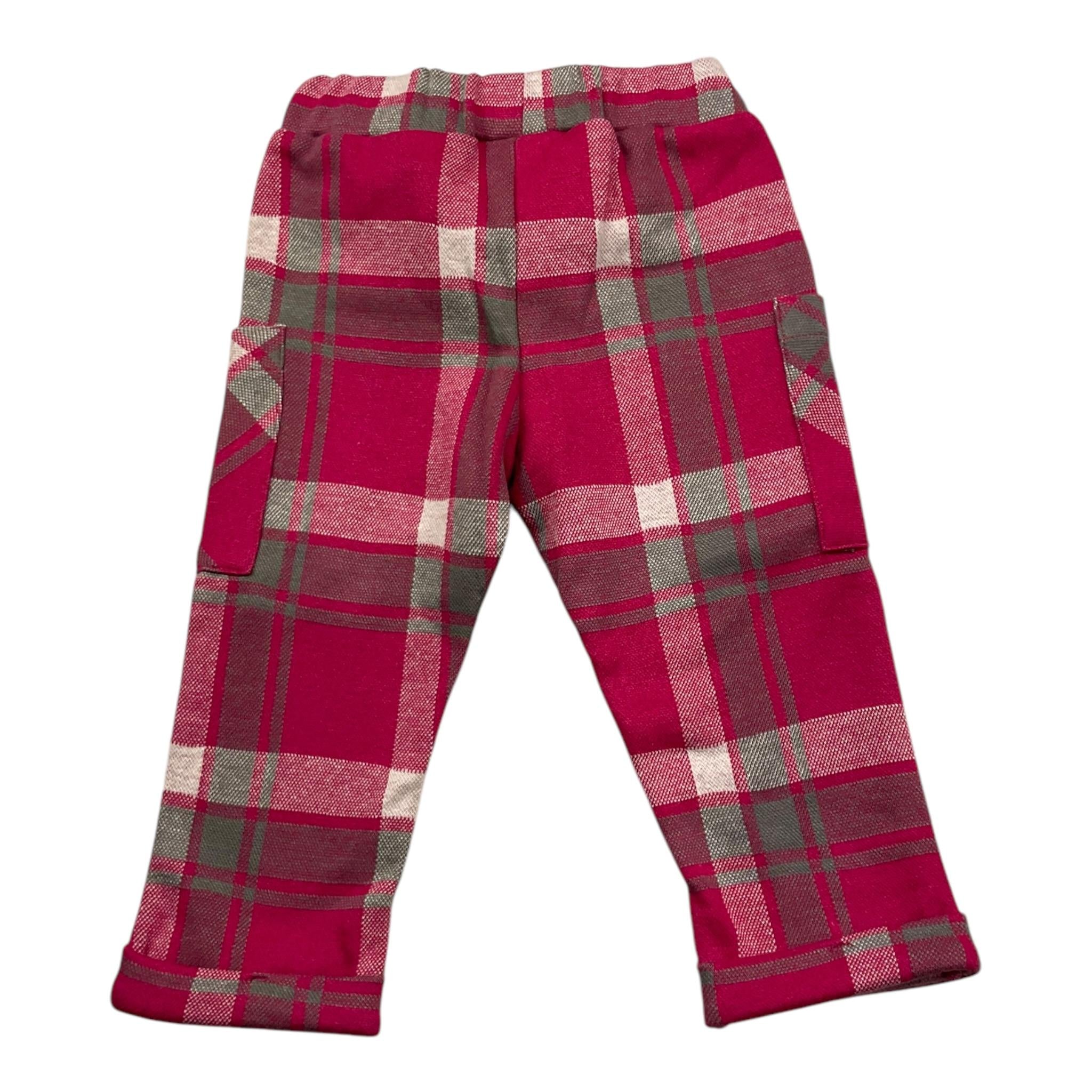 EMC pantalone tinta unita con fantasia a quadri Fuxia per Neonata BZ7089 FUXIA EMC 