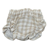 Petit Indi Coulotte Bicolore con Fantasia A Quadri per Neonata COULBE BIANCO/BEIGE PETIT INDI 