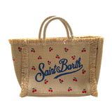 Saint Barth Borsa Tinta Unita con Stampa In Paglia per Bambina COLETTESTRAWW BEIGE SAINT BARTH 