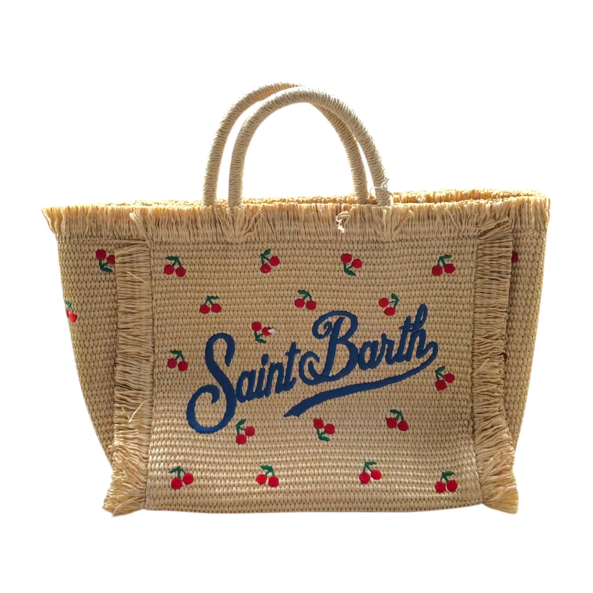 Saint Barth Borsa Tinta Unita con Stampa In Paglia per Bambina COLETTESTRAWW BEIGE SAINT BARTH 