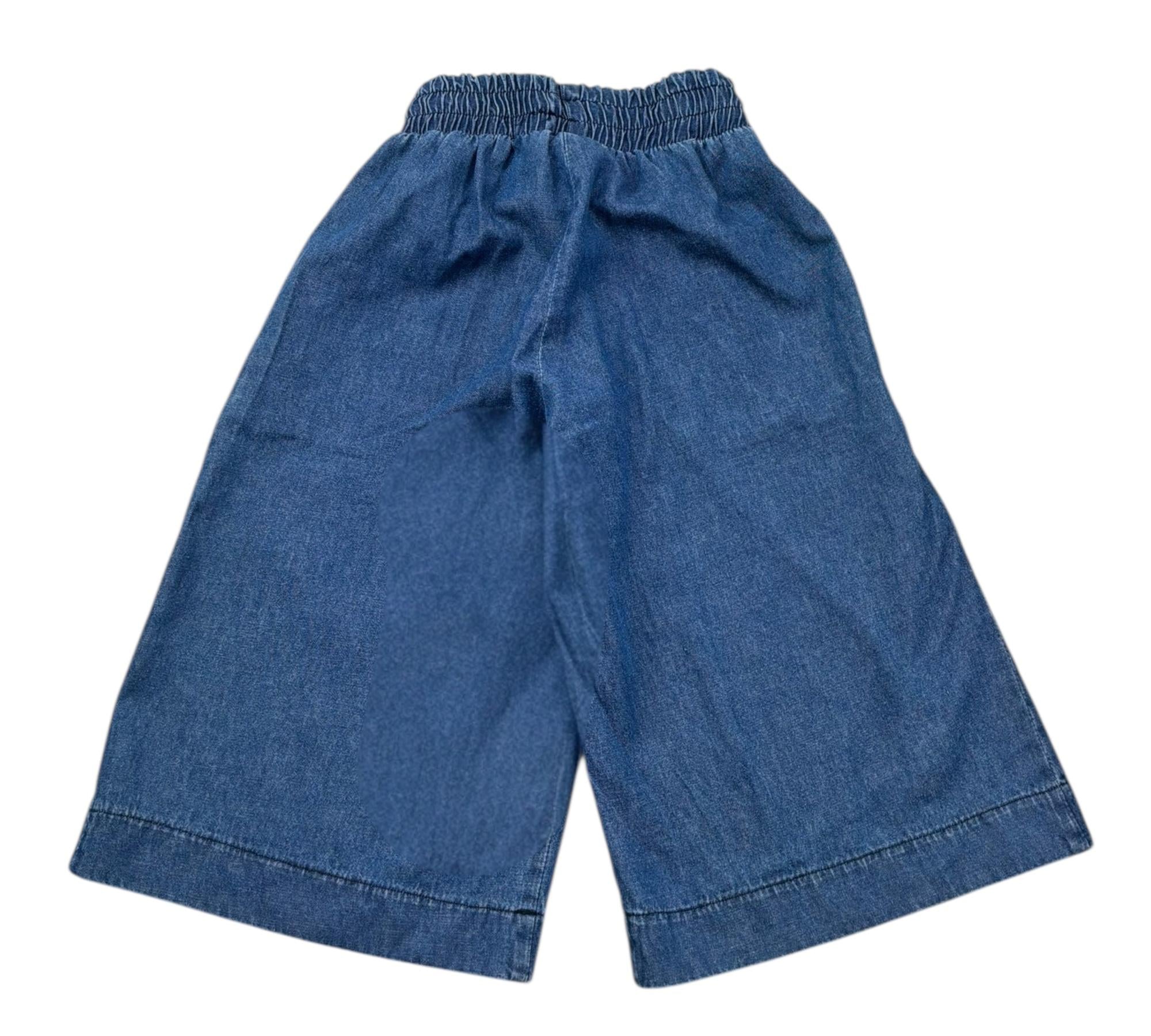 Le Bebe Pantalone In Denim Tinta Unita Modello Palazzo per Neonata LBG6416 BLU LE BEBE 