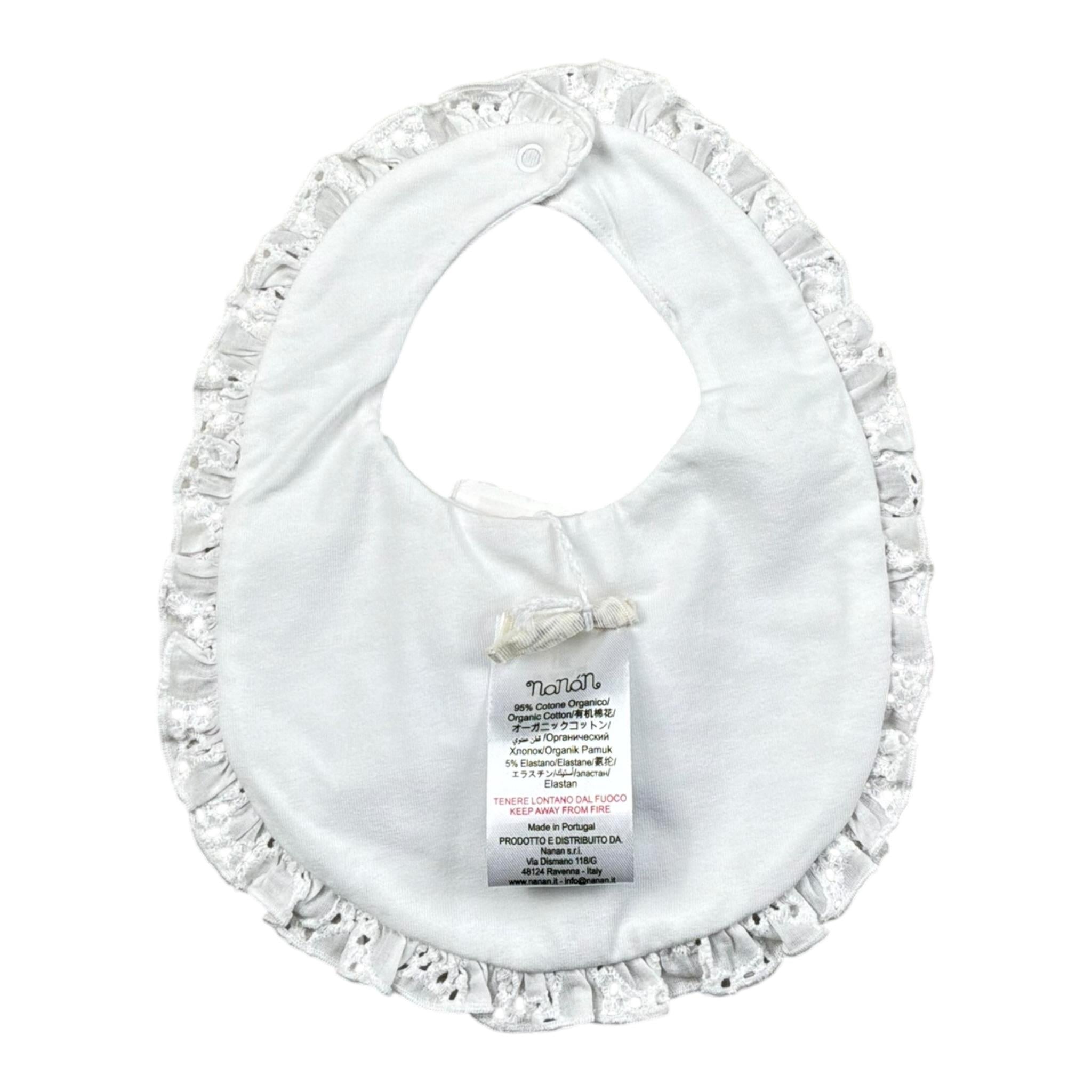 Nanan Bavetta tinta unita con Fiocco Bianco per Neonata E24581 BIANCO NANAN 