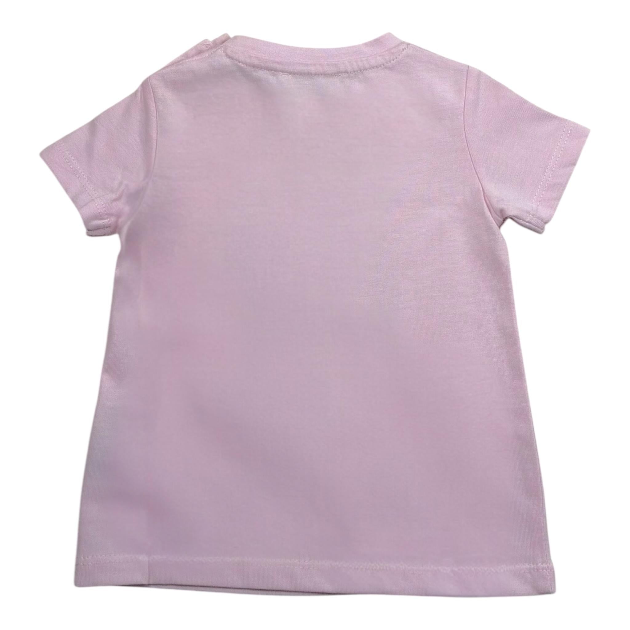 Trussardi T-Shirt Tinta Unita Girocollo con Stampa per Neonata TIP21104 ROSA TRUSSARDI 
