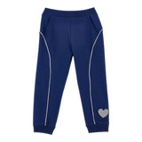 Monnalisa Pantalone Tinta Unita con Stampa Cuore per Bambina 19E405 BLU MONNALISA 