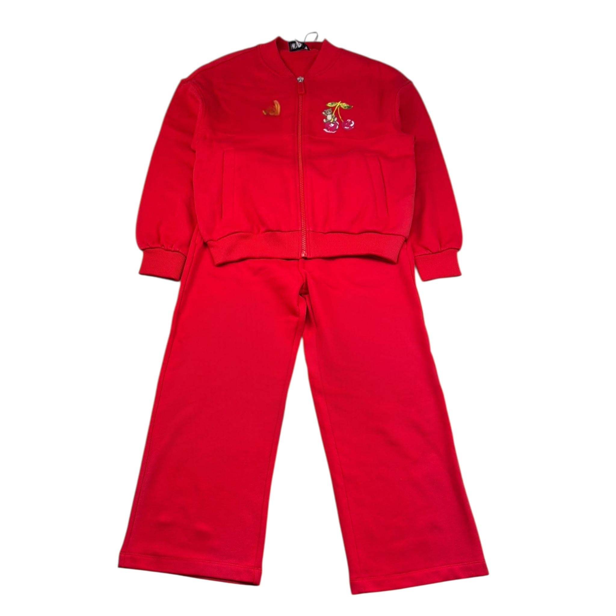 Moschino Completo 2 Pezzi Felpa-Pantalone Tinta Unita per Bambina HDK038 ROSSO MOSCHINO 
