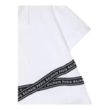 Balmain T-Shirt Girocollo Tinta Unita Con Stampa In Contrasto Bianco Per Bambino