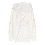 Off-White Felpa Tinta Unita con Cappuccio per Bambina OGBB002S24 BIANCO OFF-WHITE 