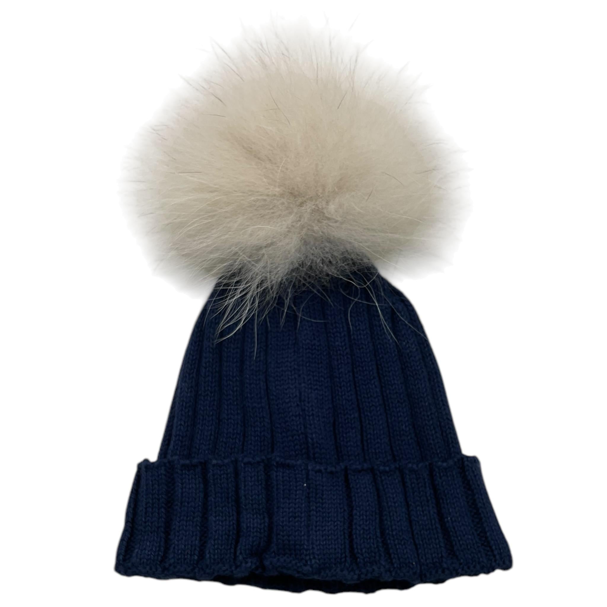 LALALU' cappello tinta unita con pon pon Blu per Neonato CAL12N BLU LALALU' 