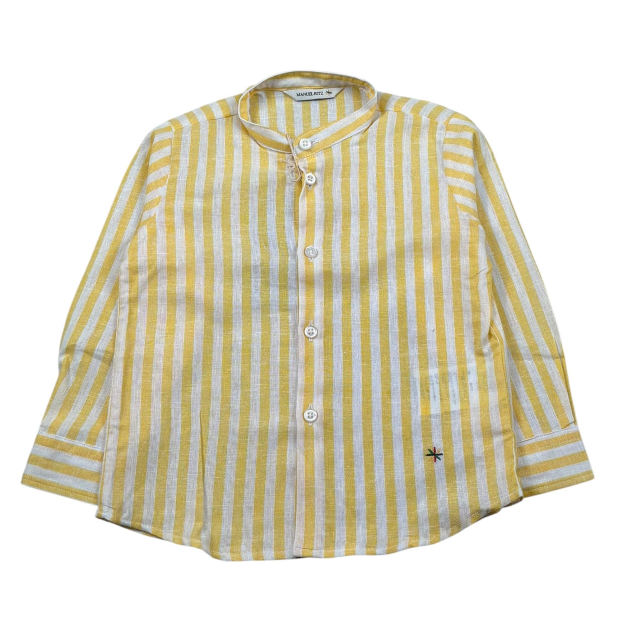 Manuel Ritz Camicia Manica Lunga Fantasia A Righe per Bambino MR2586 GIALLO MANUEL RITZ 