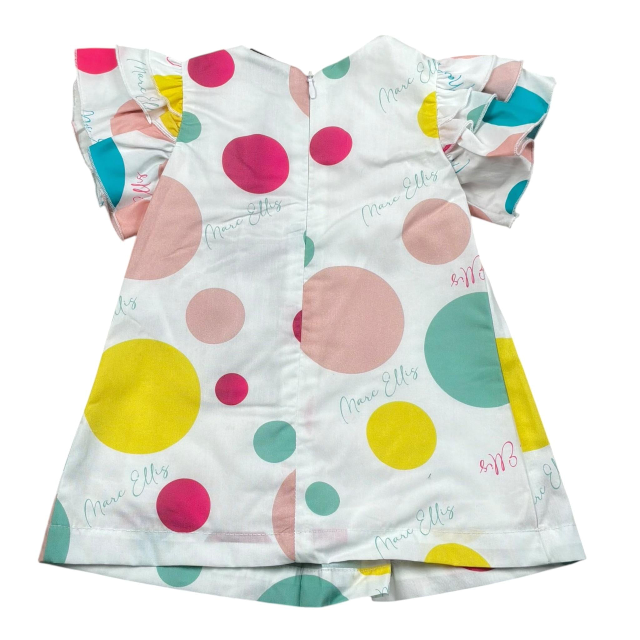 Marc Ellis Abito Tinta Unita con Stampa per Neonata JMNDR16786 BIANCO MARC ELLIS 