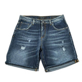 Patriot Bermuda In Denim Tinta Unita con Strappi per Bambino PCK42 BLU PATRIOT 