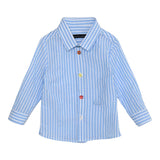 Daniele Alessandrini Camicia Manica Lunga Fantasia A Righe Azzurro Per Bambino