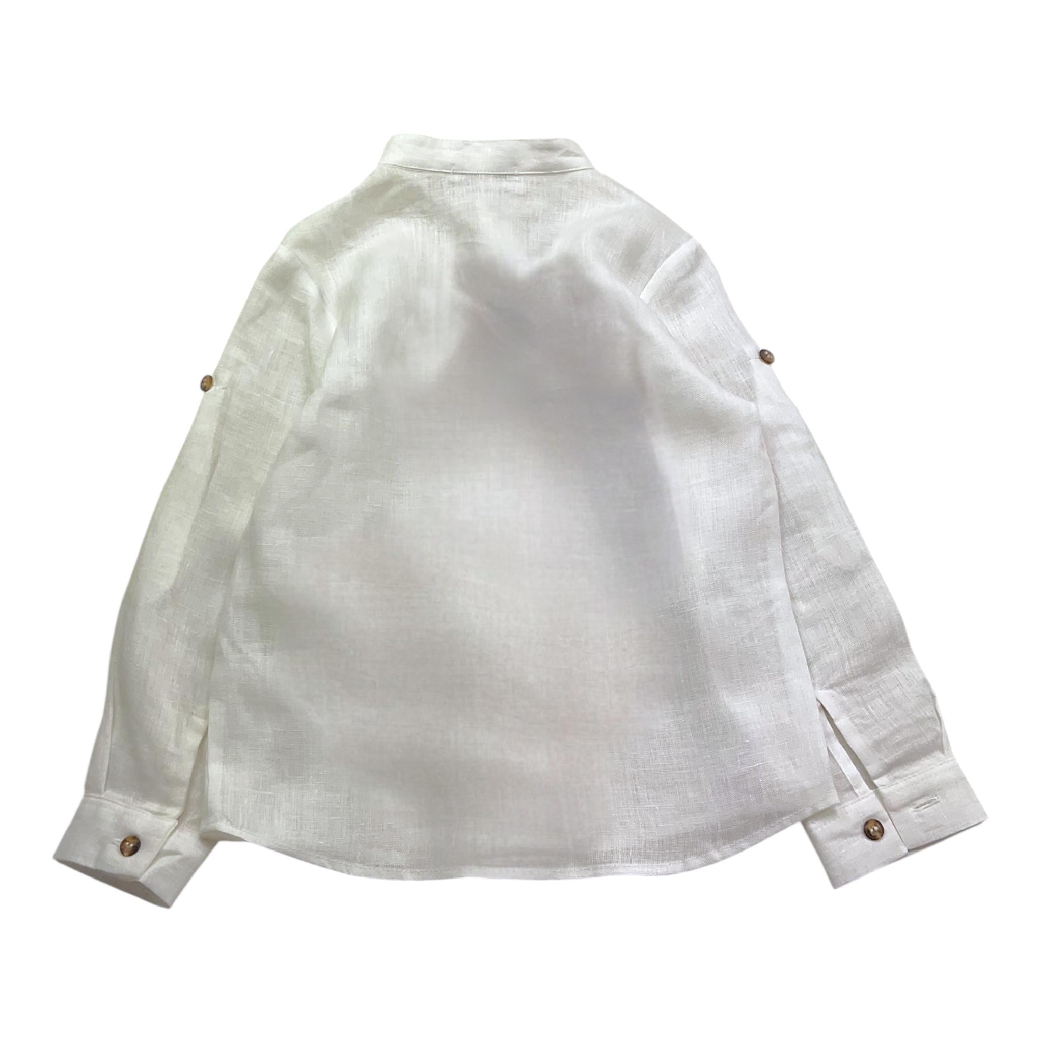 Barcellino Camicia Tinta Unita con Colletto Coreano per Bambino 100507 BIANCO BARCELLINO 