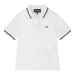 Emporio Armani Polo Mezza Manica Tinta Unita con Logo per Bambino 8N4F30 BIANCO EMPORIO ARMANI 