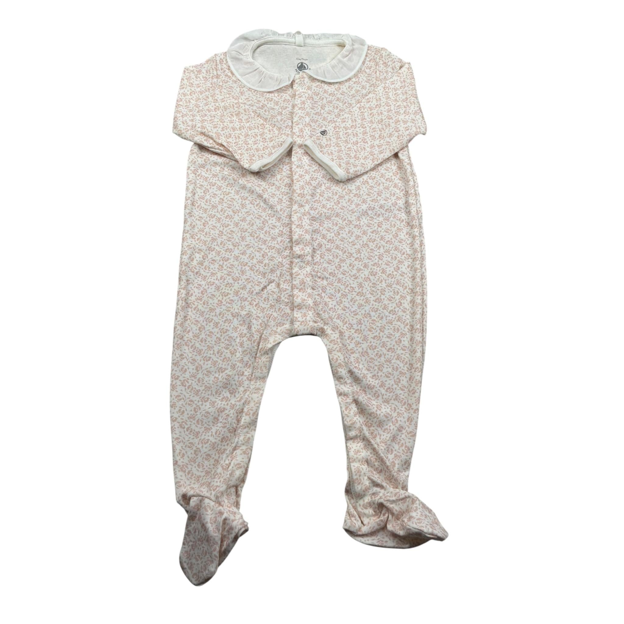 Petit Bateau Tutina Manica Lunga Stampa Fantasia Panna per Neonata A09G701070 PANNA PETIT BATEAU 