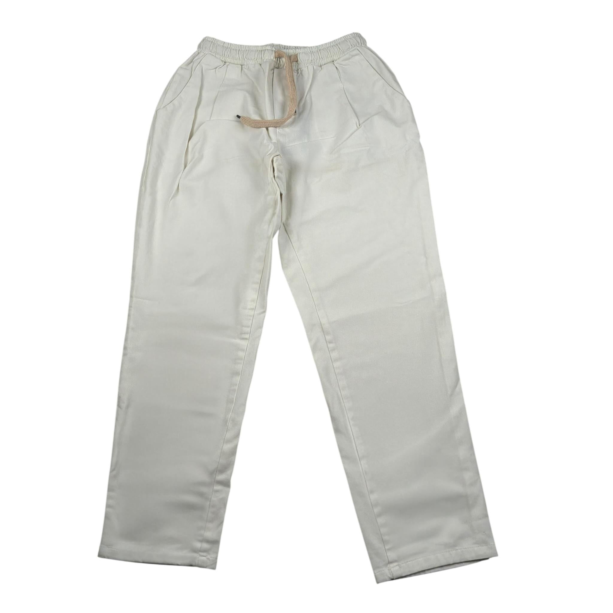 Numbers Pantalone tinta unita con Elastico In Vita Panna per Bambino 24622 PANNA NUMBERS 