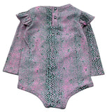 John Richmond Body Manica Lunga Fantasia Pitonata per Neonata RIP26052BD ROSA JOHN RICHMOND 