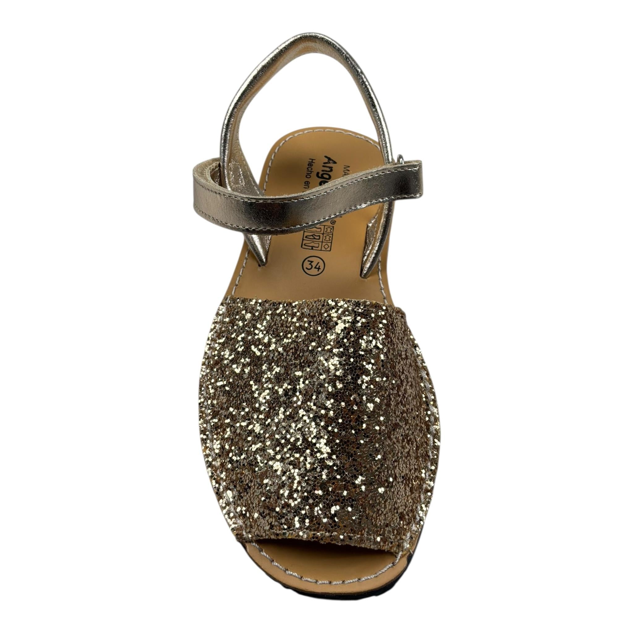 Angelitos Sandalo Tinta Unita con Fibia per Bambina ANG203 ORO ANGELITOS 