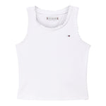 Tommy Hilfiger Canotta Tinta Unita con Ricami per Bambina KG0KG08588X BIANCO TOMMY HILFIGER 