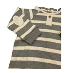 PETIT INDI tutina manica lunga fantasia a righe Panna/grigio per Neonato AW24B3405 PANNA/GRIGIO PETIT INDI 