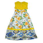 Magnifica Lulu Abito Cerimonia Giromanica Tinta Unita con Stampe per Bambina RUOTAA GIALLO MAGNIFICA LULU 