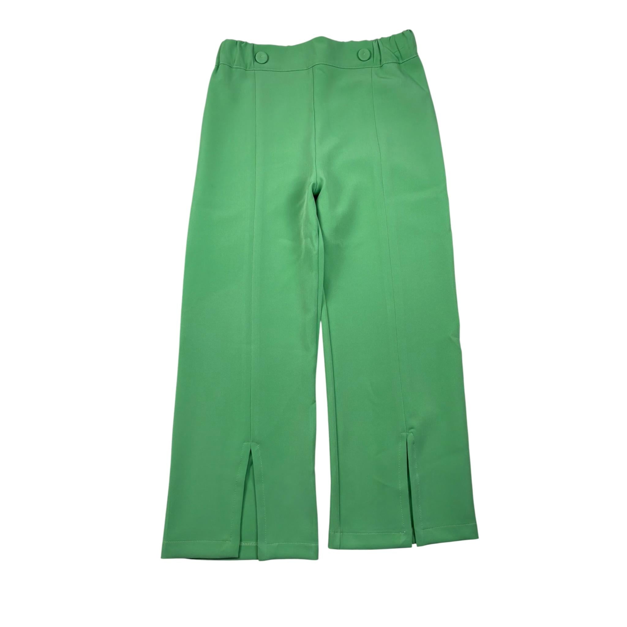 Illiana Pantalone Tinta Unita con Elastico In Vita per Bambina 533 VERDE ILLIANA 