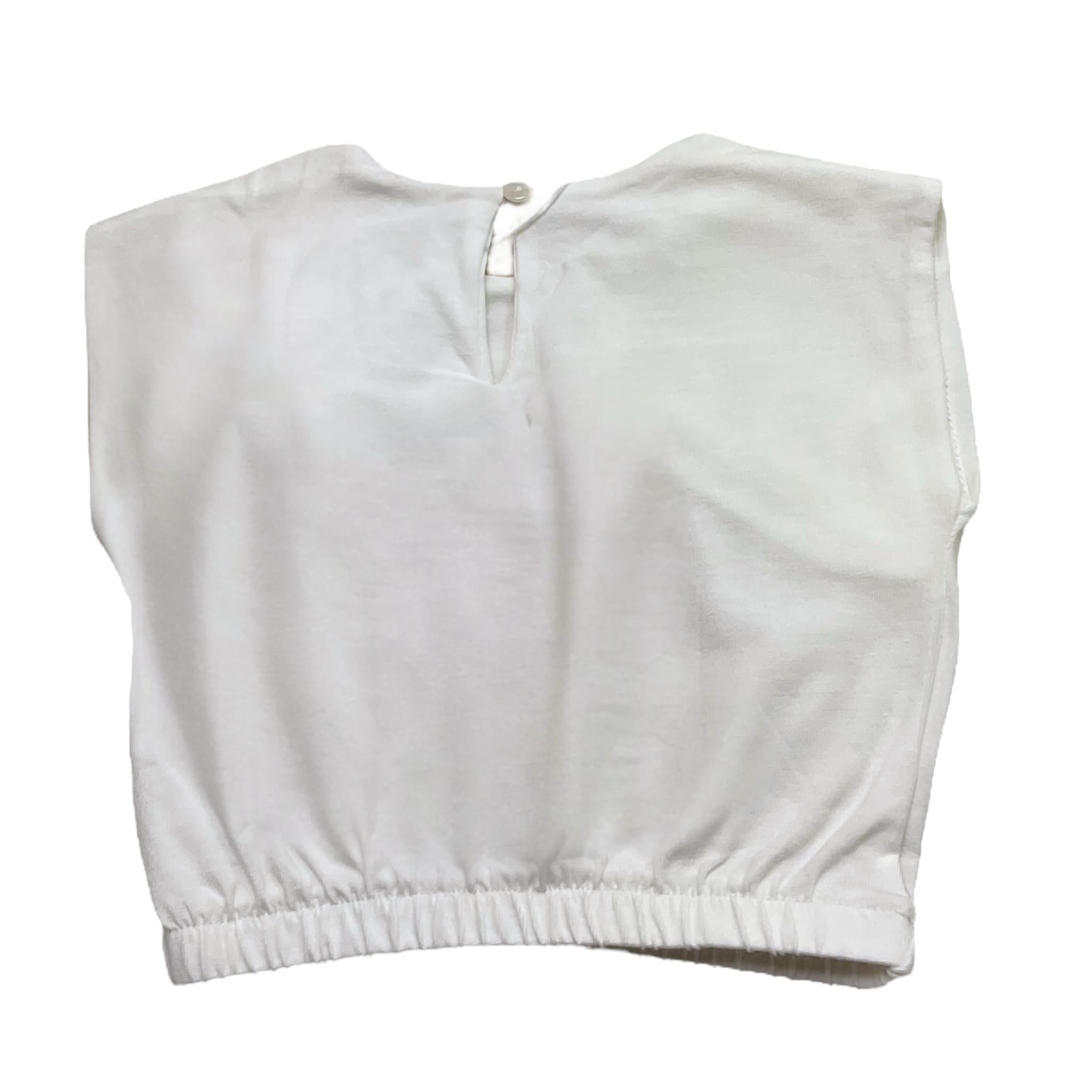 M+E' Canotta Tinta Unita con Applicazione per Neonata UE1754 BIANCO M+E' 