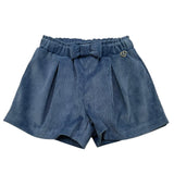 PLEASE short tinta unita in camoscio Azzurro per Neonata RE03062G65 AZZURRO PLEASE 