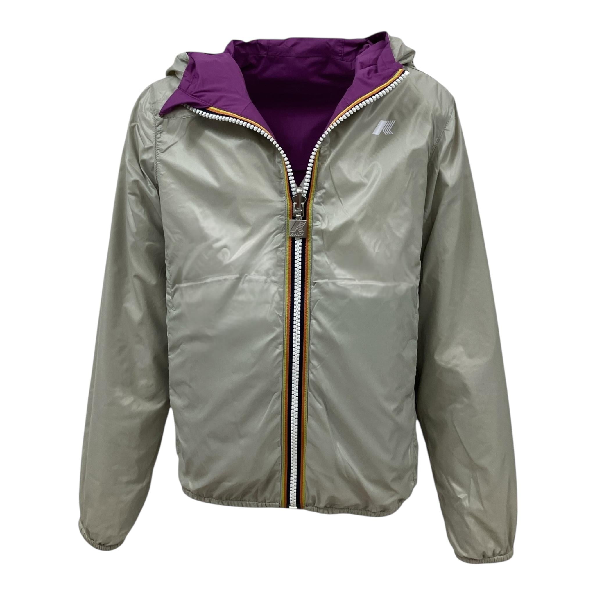 K-Way Giubbino Reversibile Bicolore con Cappuccio per Bambina K61313WK VIOLA/BEIGE K-WAY 