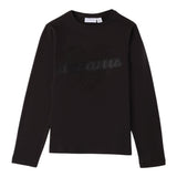 SARABANDA shirt girocollo tinta unita stampa brillantinata Nero per Bambina 0A755 NERO SARABANDA 