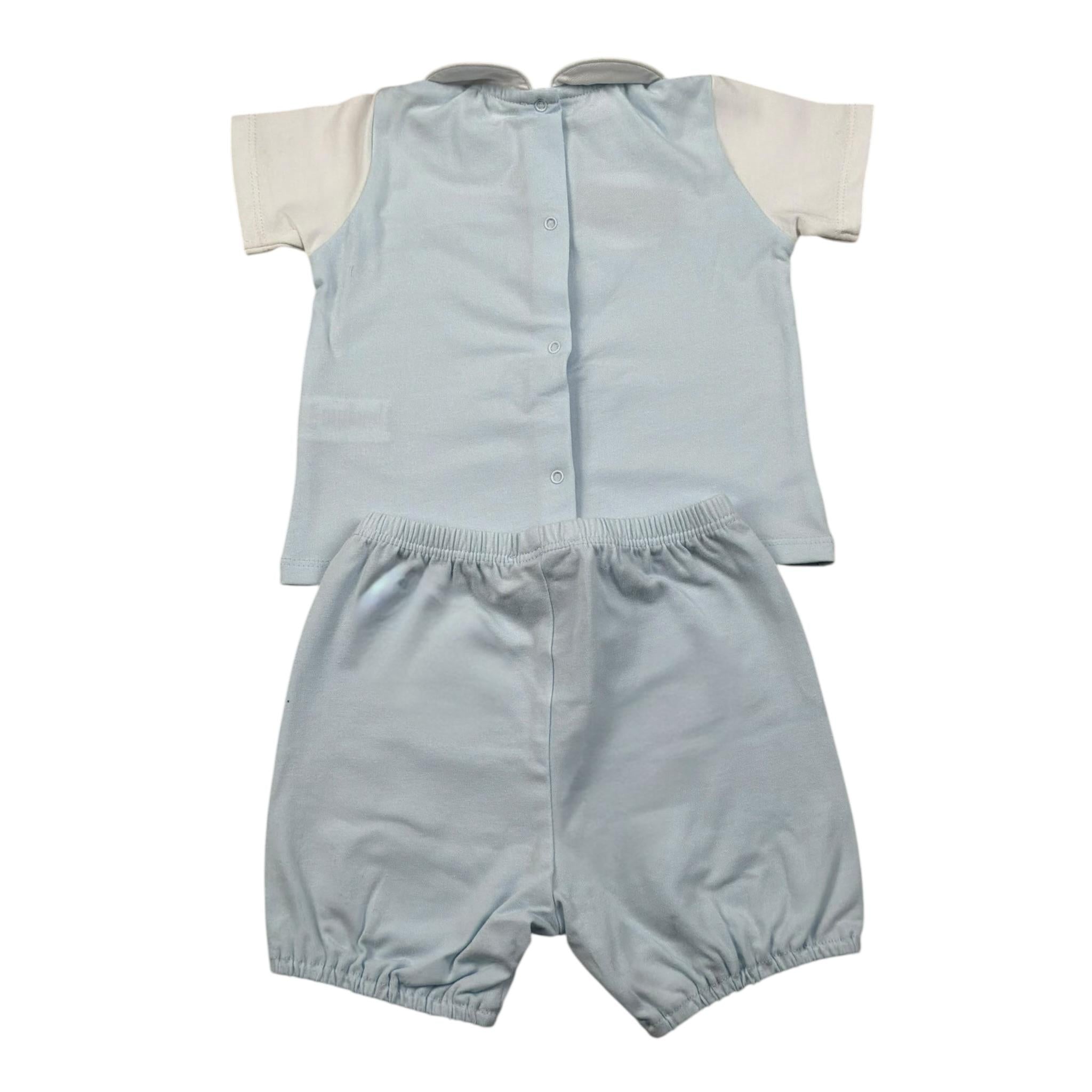 Coccode Completo 2 Pezzi T-Shirt-Culotte Tinta Unita per Neonato C551677 AZZURRO COCCODE 