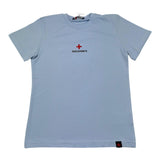 Zu+Elements T-Shirt Girocollo Tinta Unita con Stampa per Bambino ZU1608 AZZURRO ZU+ELEMENTS 